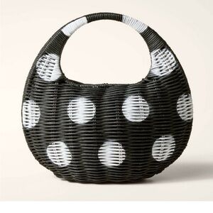 Kate spade Black and White Polka Dot Woven Bag